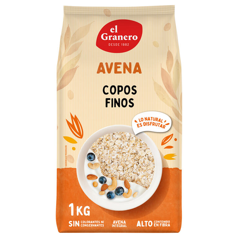 Copos Suaves de Avena Integral · El Granero Integral · 1 kilo