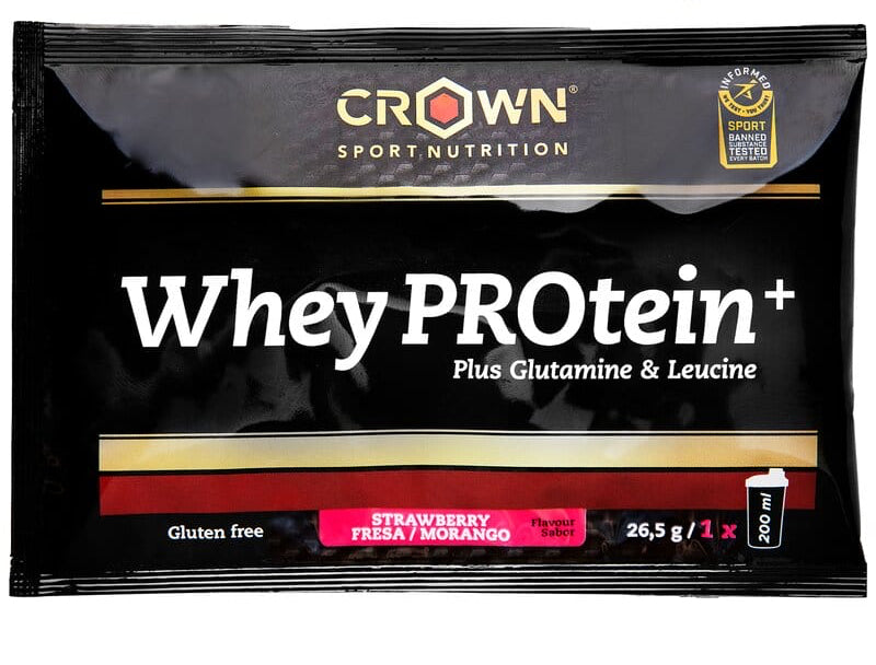 Whey PROtein+: Sabor Fresa · Crown Sport Nutrition · 26,5 gramos