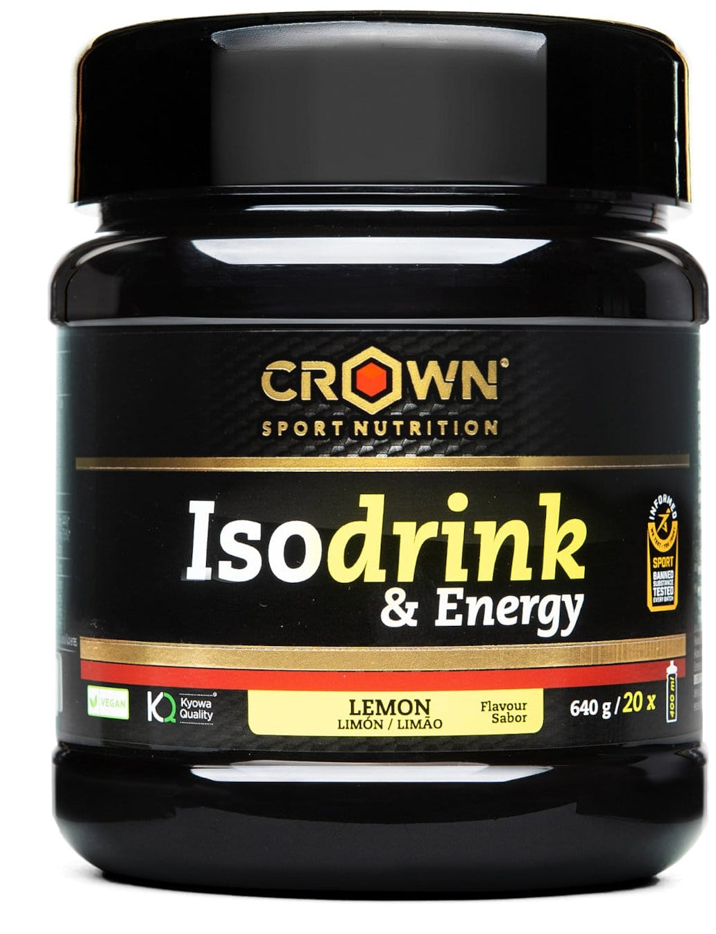 Isodrink & Energy: Sabor Limón · Crown Sport Nutrition · 640 gramos
