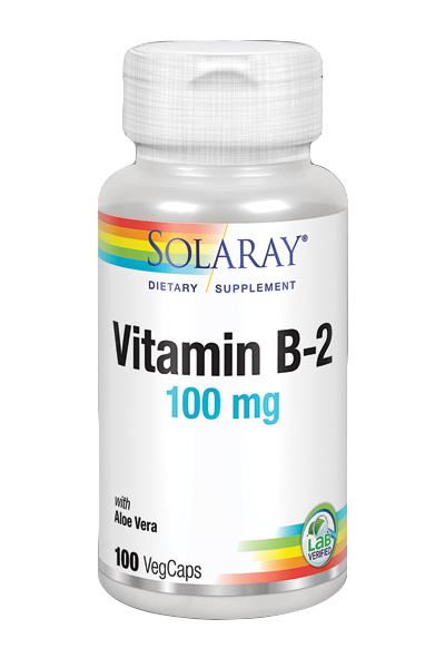 Vitamina B2 100 mg · Solaray · 100 cápsulas
