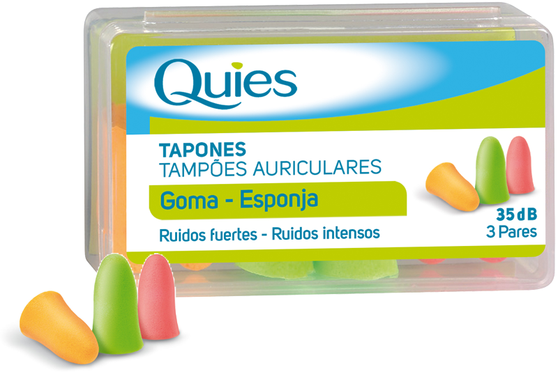 Tapones de Espuma - Colores · Quies · 6 unidades