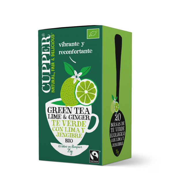 Te Verde con Lima y Jengibre BIO · Cupper · 20 filtros