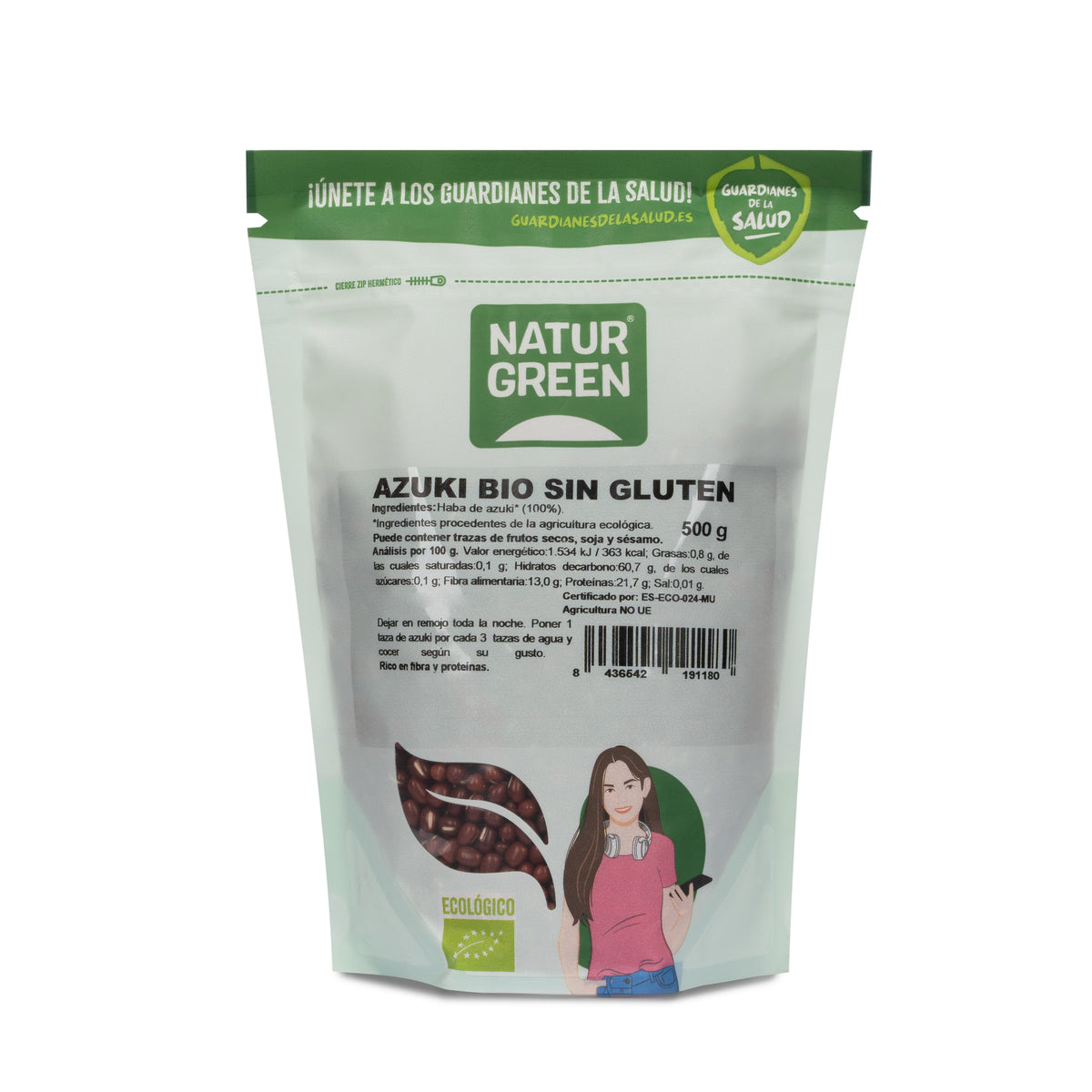 Judía Azuki Bio · Naturgreen · 500 gramos