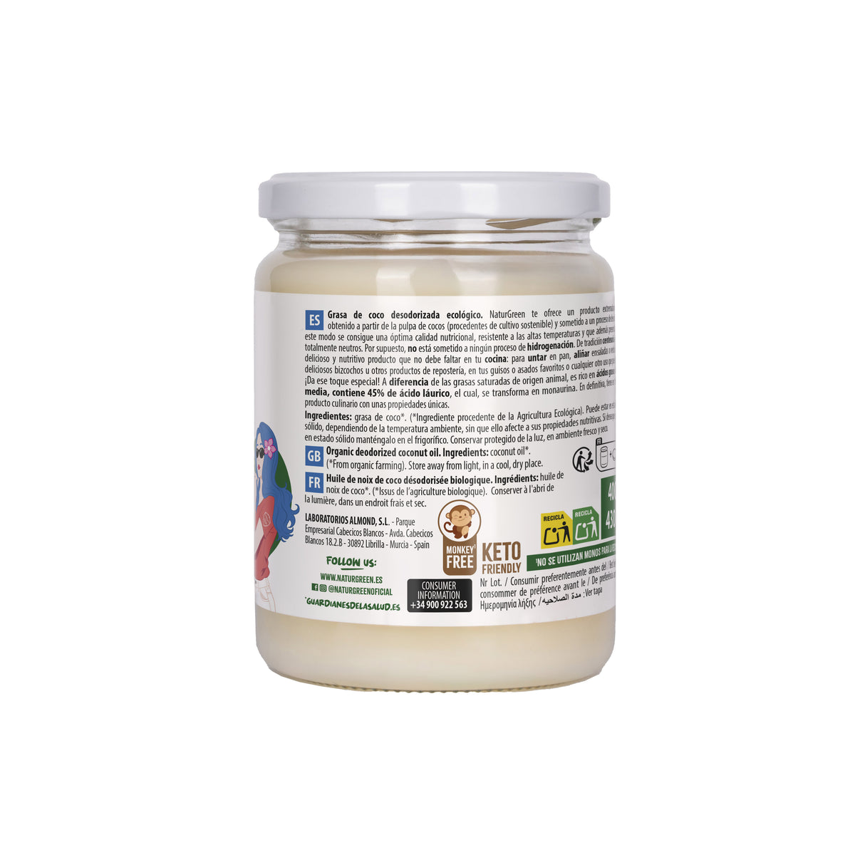 Coco Ecológico Desodorizado Bio · Naturgreen · 400 gramos