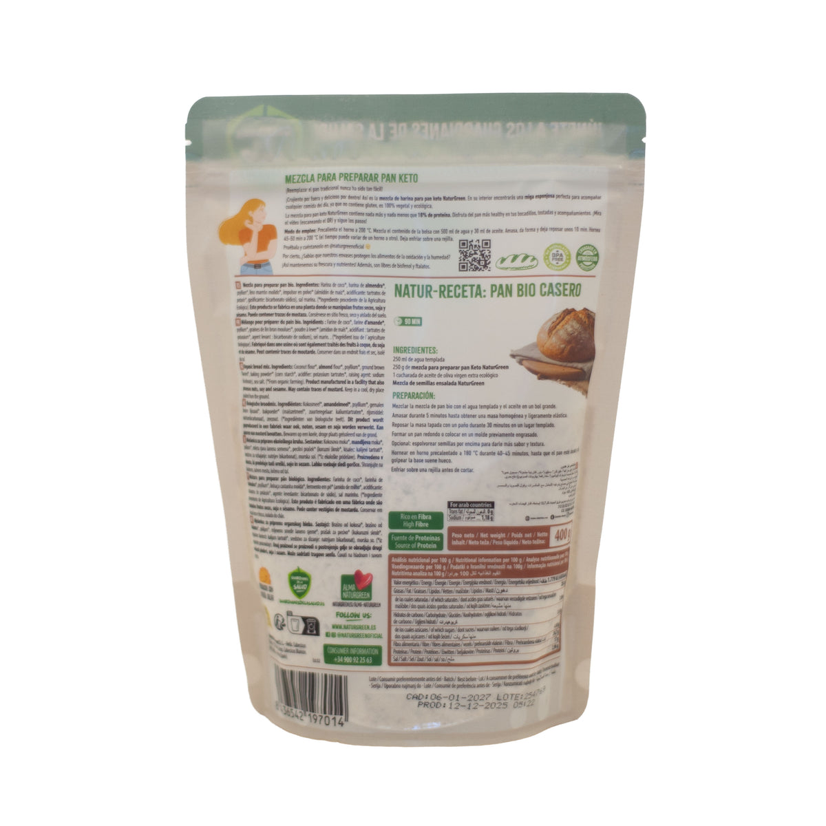 Mezcla para Pan Keto Bio · Naturgreen · 400 gramos