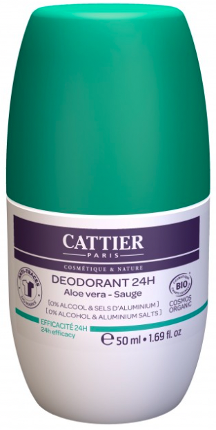Desodorante Roll-On Aloe Vera 24H · Cattier · 50 ml