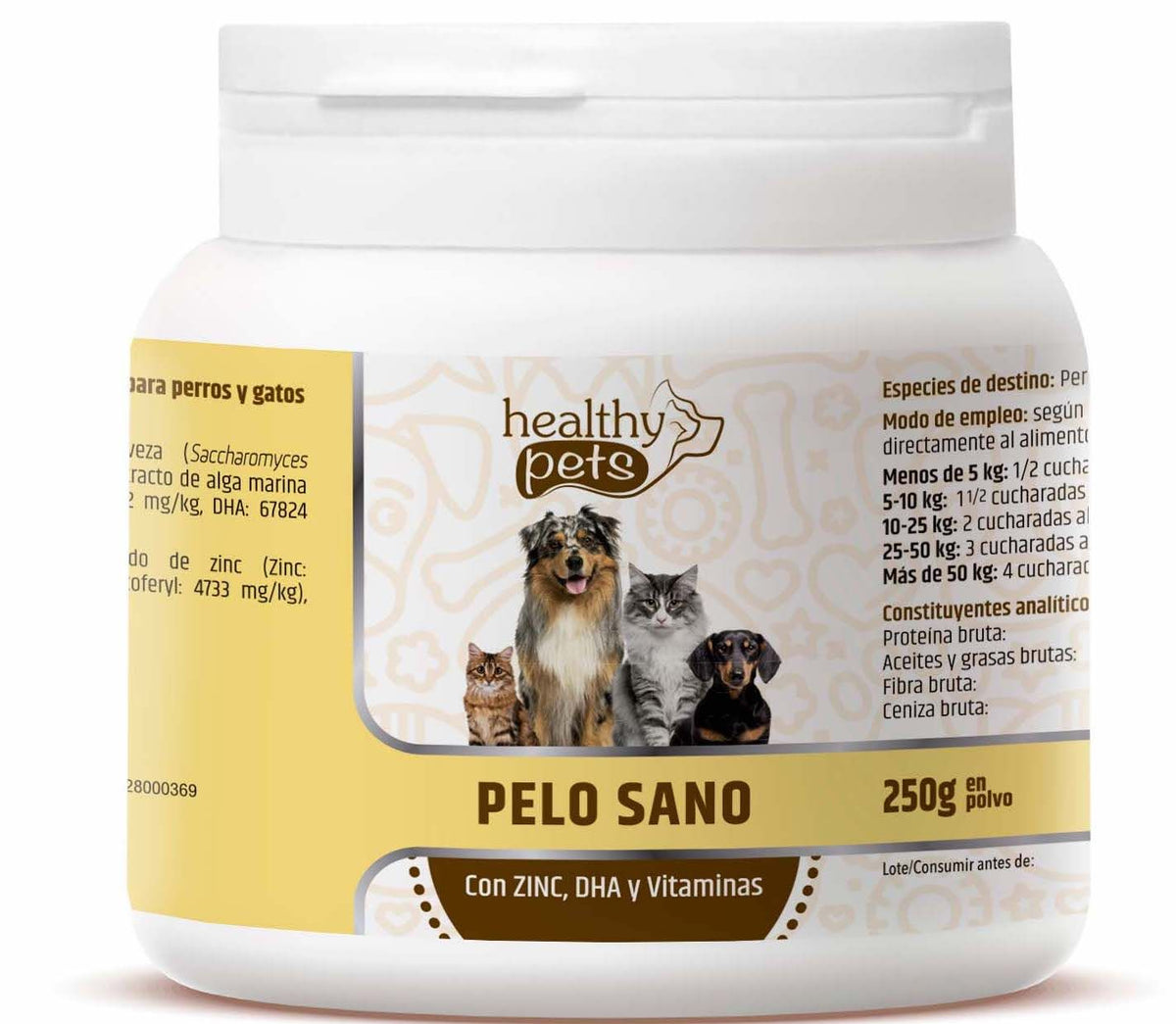 Pelo Sano · Healthy Pets · 250 gramos