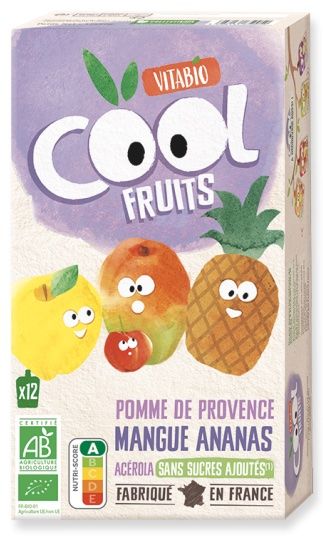 Pack Smoothies de Manzana, Mango, Piña y Acerola · Vitabio · 12x90 gramos