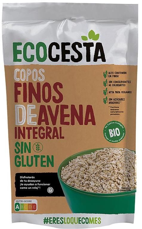 Copos Finos de Avena Integral Sin Gluten Bio · Ecocesta · 500 gramos