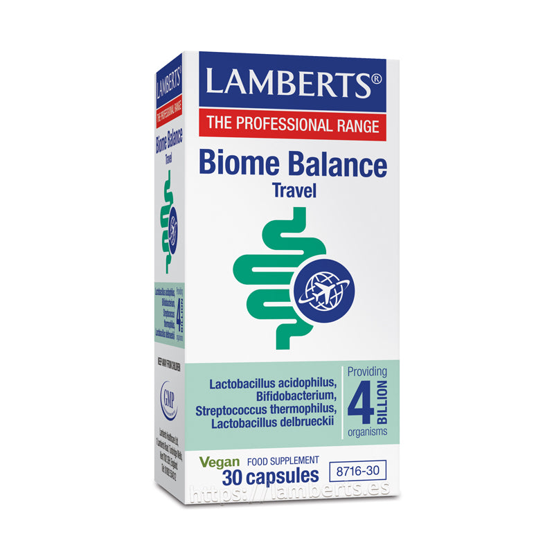 Biome Balance Travel · Lamberts · 30 cápsulas