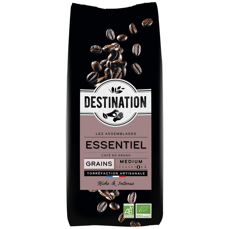 Café Essentiel Arábica + Robusta Grano BIO · Destination · 1 kg