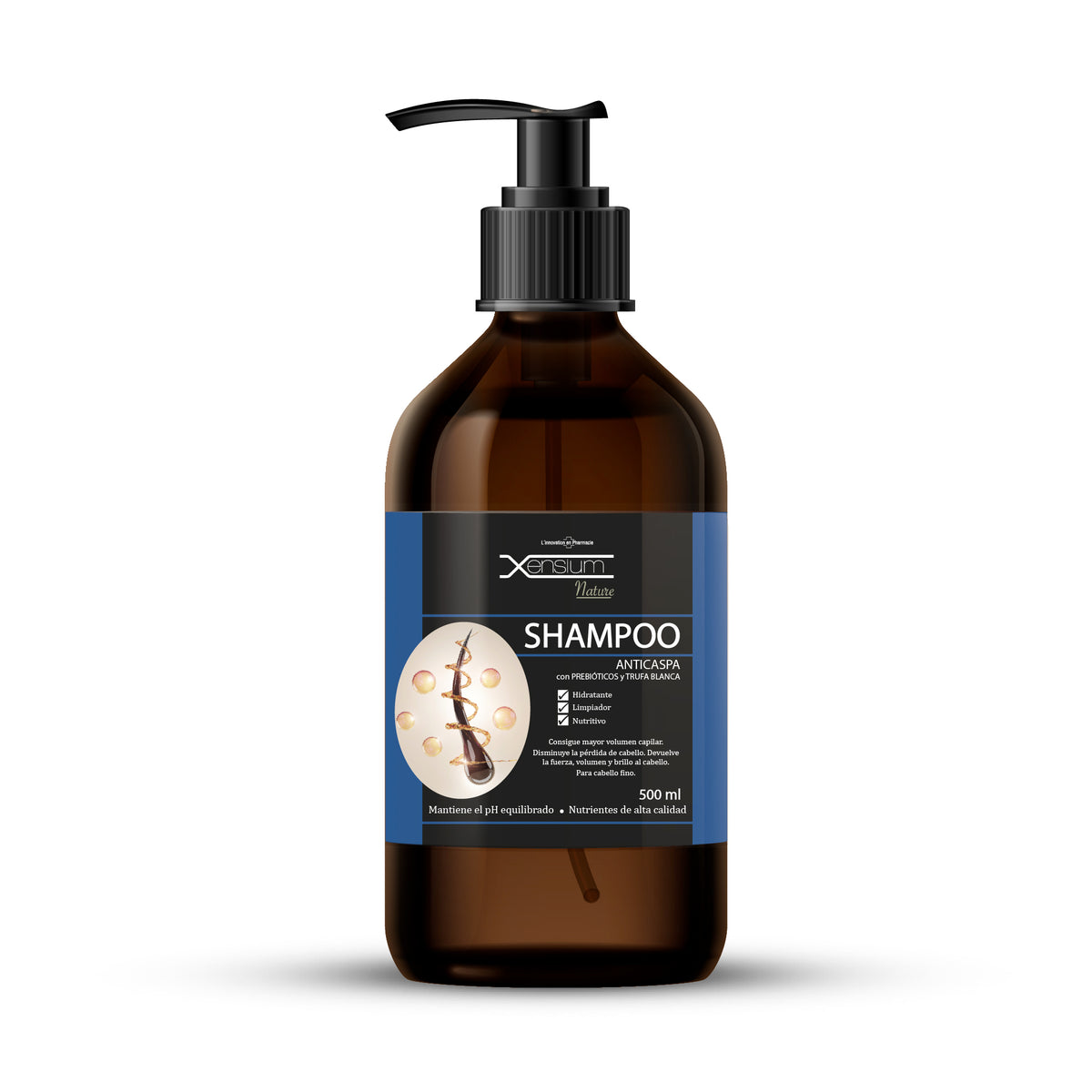 Shampoo Anticaspa con Prebióticos y Trufa · Xensium · 500 ml