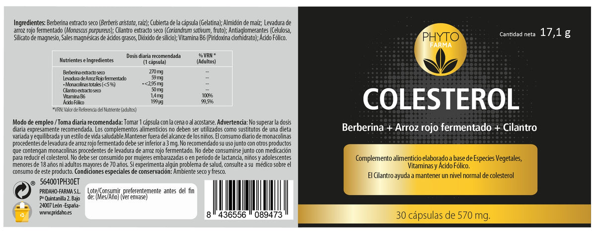 Colesterol · Phytofarma · 30 cápsulas