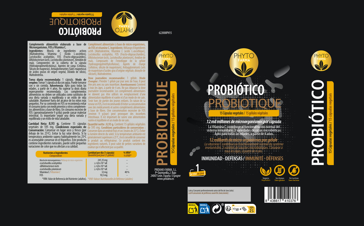 Probiótico · Phytofarma · 15 cápsulas
