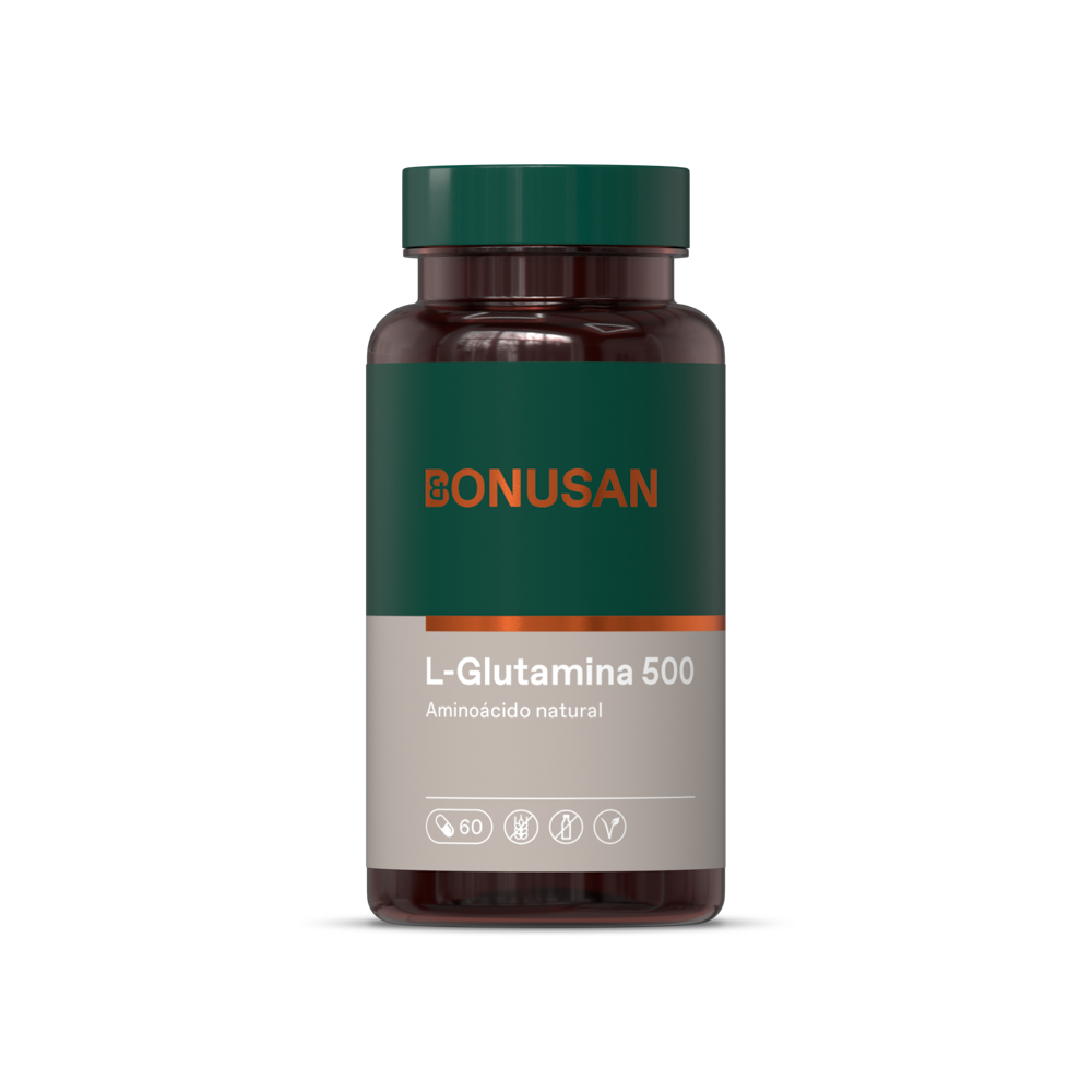 L-Glutamina 500 mg · Bonusan · 60 cápsulas