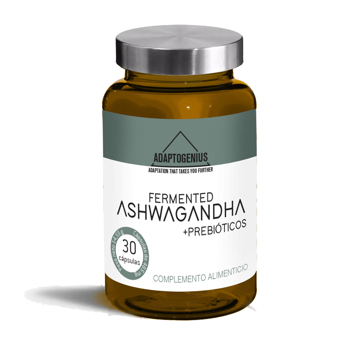 Fermented Ashwagandha con Prebióticos · Adaptogenius · 30 cápsulas