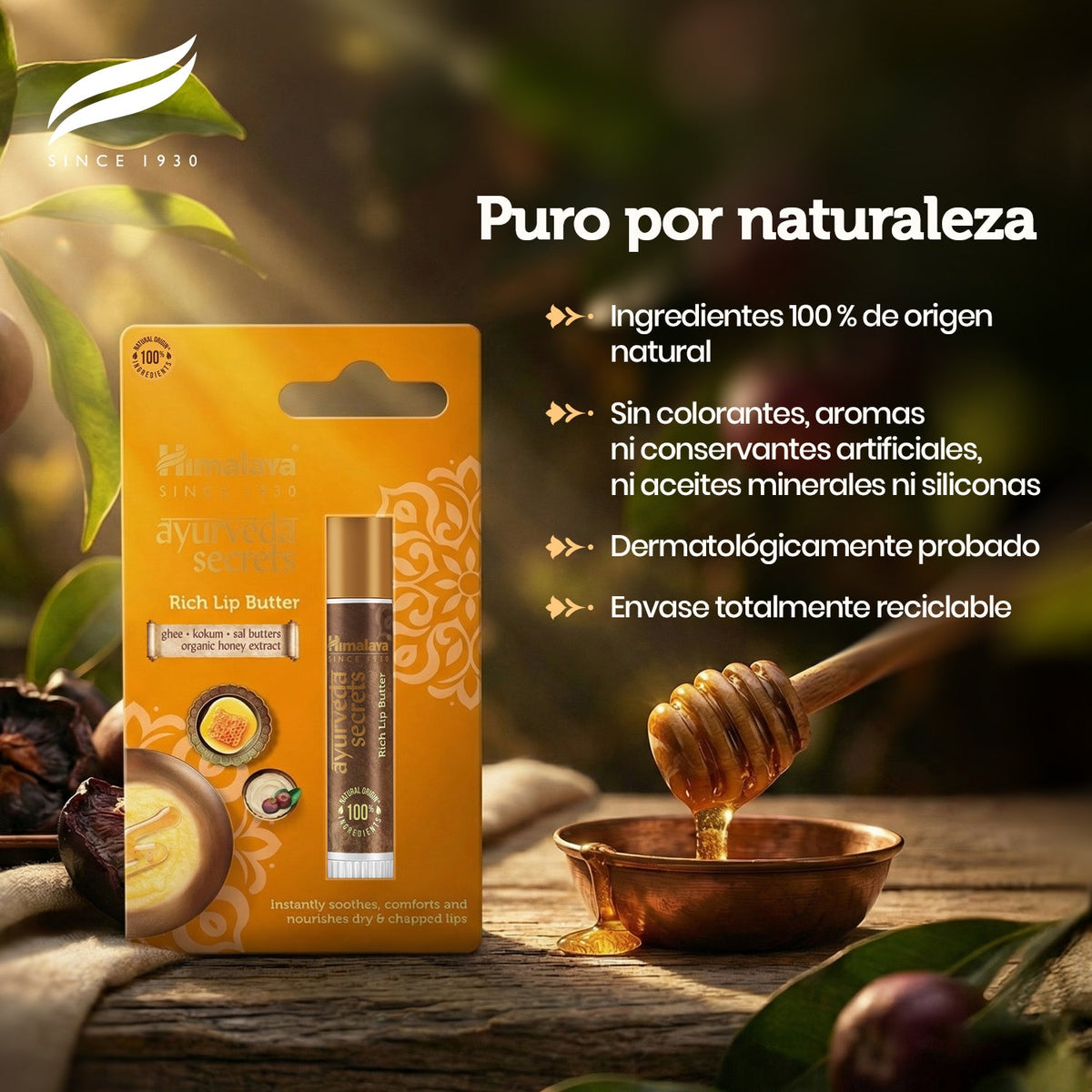 Ayurveda Secrets Rich Lip Butter · Himalaya · 4 gramos