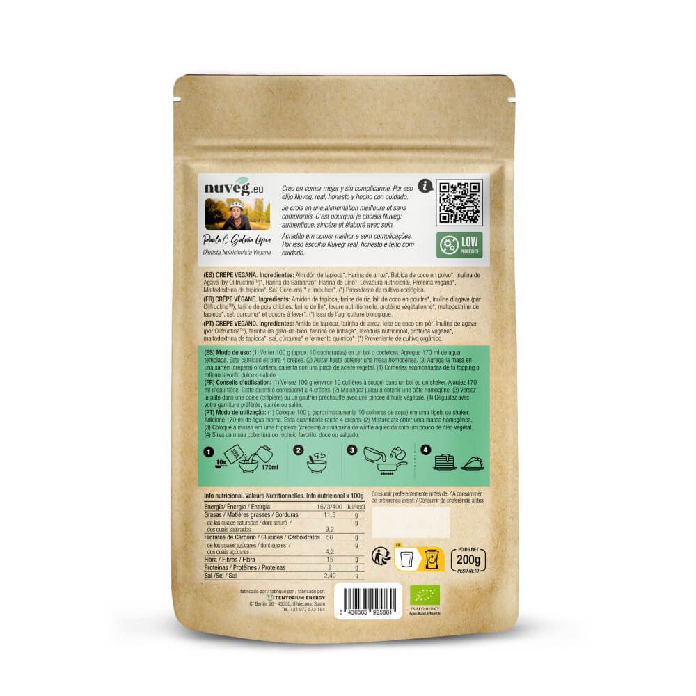 Crepe Vegana Eco · Nuveg · 200 gramos