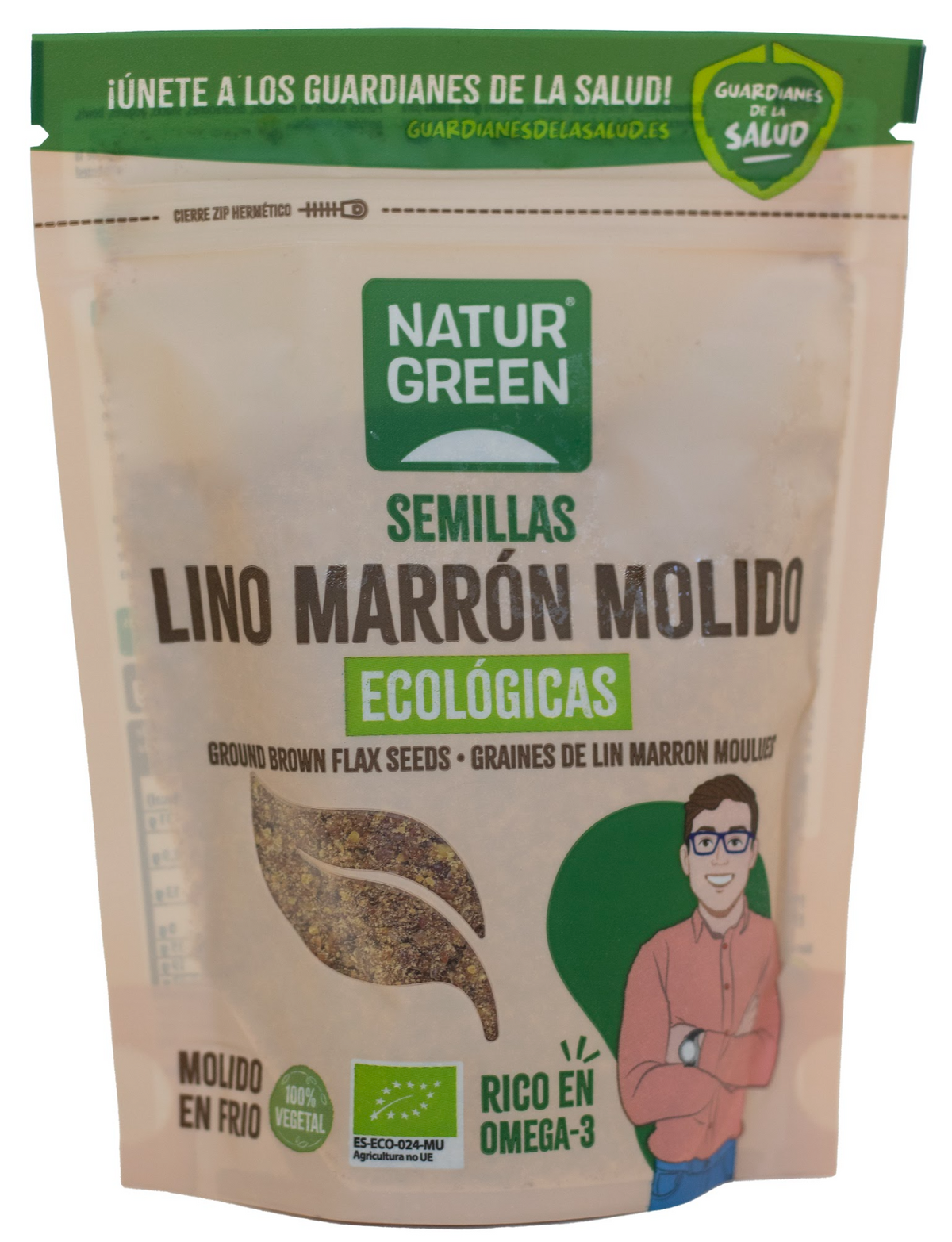 Semillas de Lino Marrón Molido Bio · Naturgreen · 150 gramos
