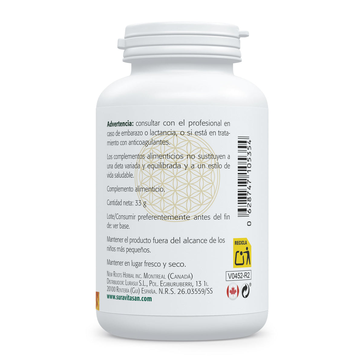 Chlorella · Sura Vitasan — composición nutricional