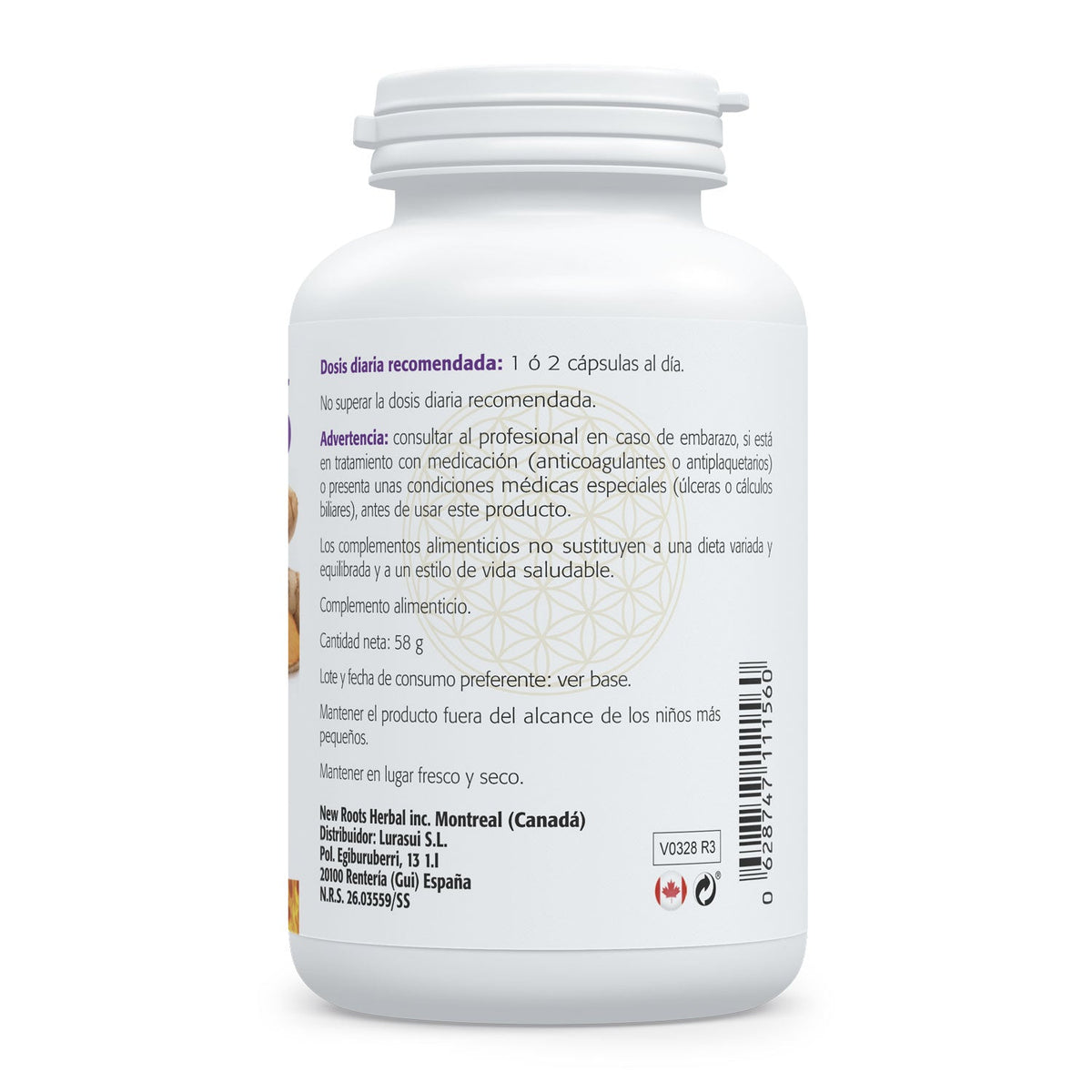 Cúrcuma 95 · Sura Vitasan · 30 cápsulas — composición nutricional