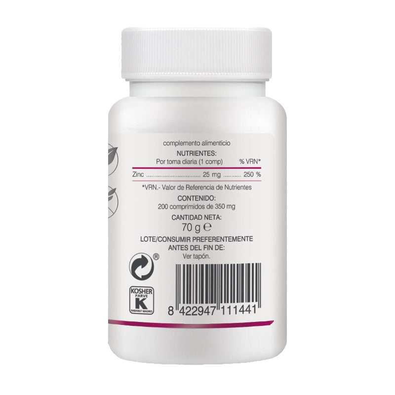 Zinc - Liberación Sostenida · Soria Natural · 200 comprimidos