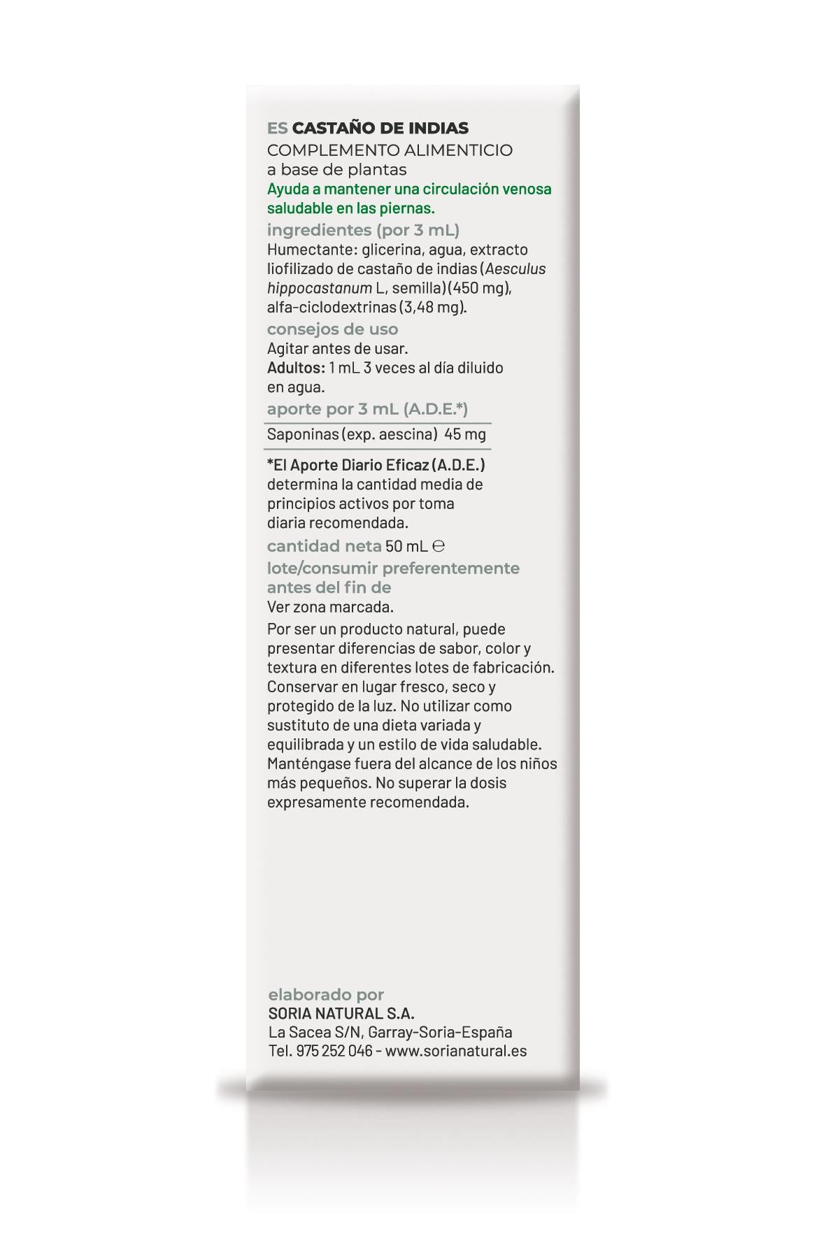 Extracto de Castaño de Indias XXI · Soria Natural · 50 ml - 5