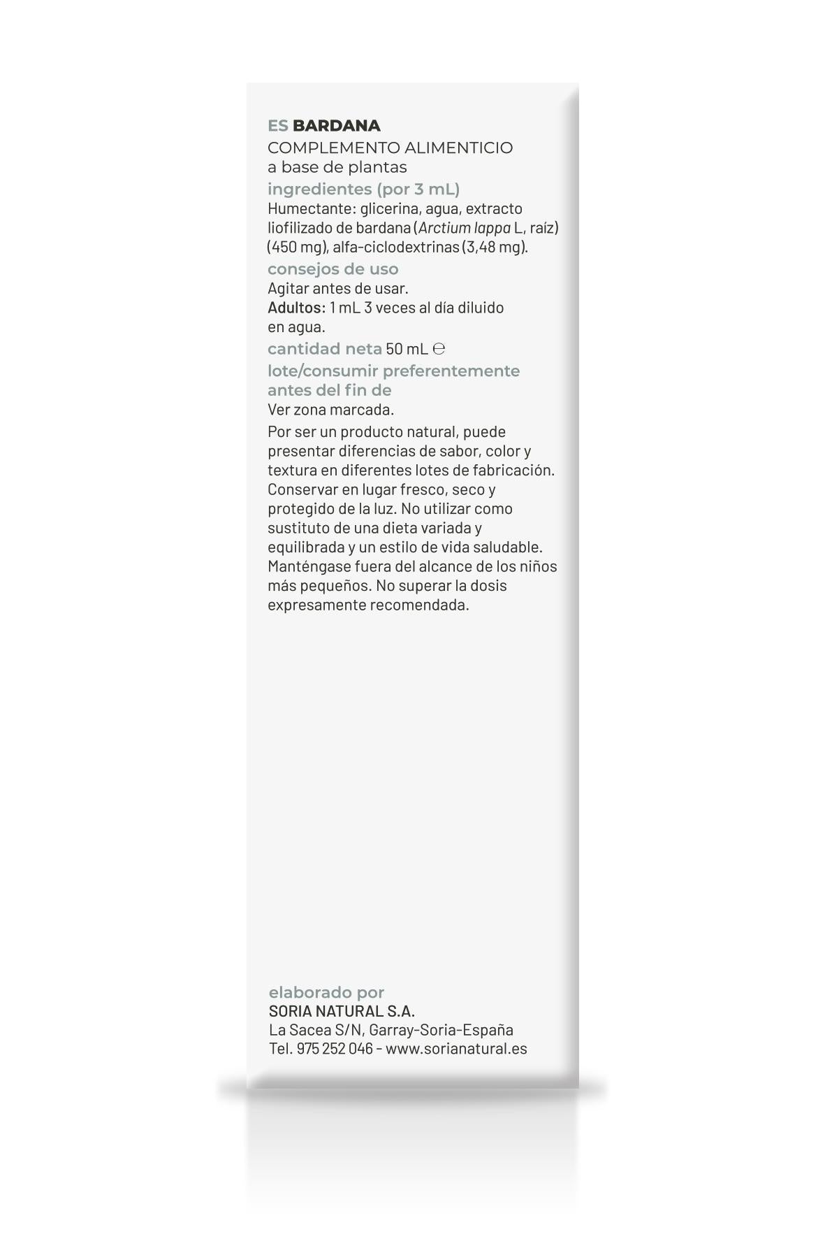 Extracto Natural de Bardana · Soria Natural · 50 ml