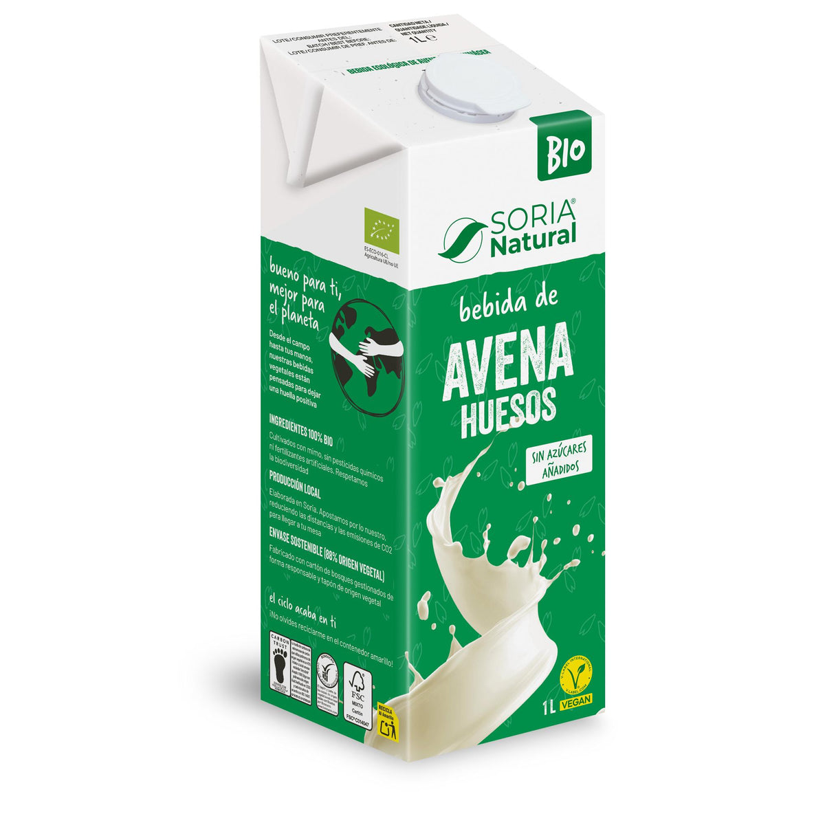 Bebida de Avena Huesos Bio · Soria Natural · 1 litro - 3