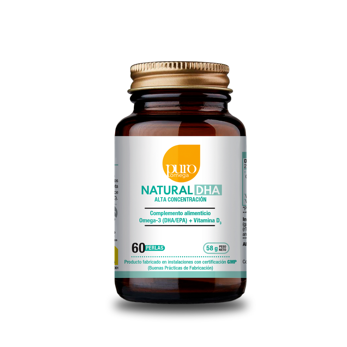 Natural DHA - Alta Concentración · Puro Omega · 60 Perlas