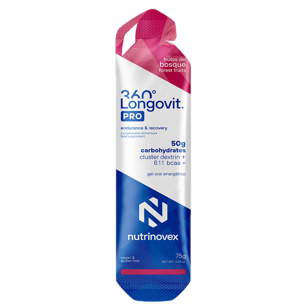 Longovit 360 Gel PRO: Sabor Frutos del Bosque · Nutrinovex · 75 gramos