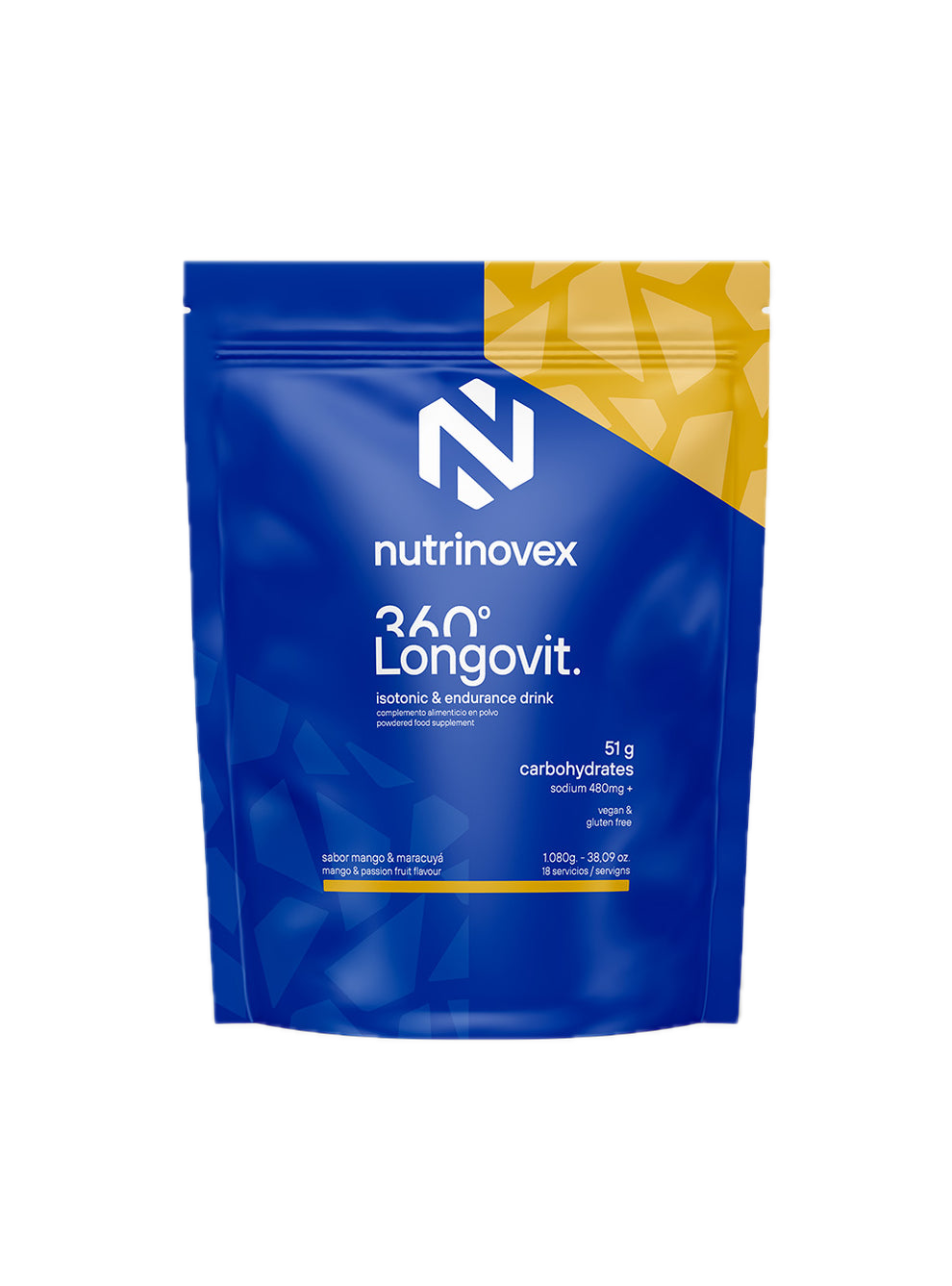 Longovit 360 Drink: Sabor Mango Maracuyá · Nutrinovex · 1.080 gramos
