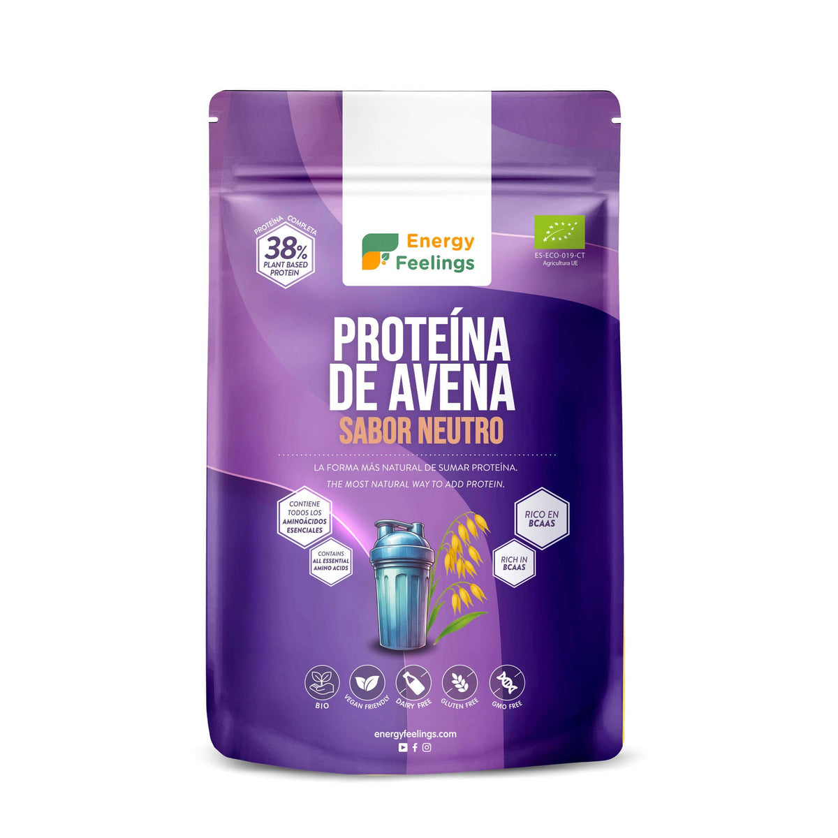 Proteína Avena Eco Neutro · Energy Feelings · 500 gramos
