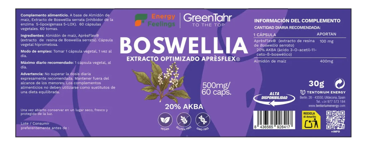 Boswellia · Energy Feelings · 60 cápsulas