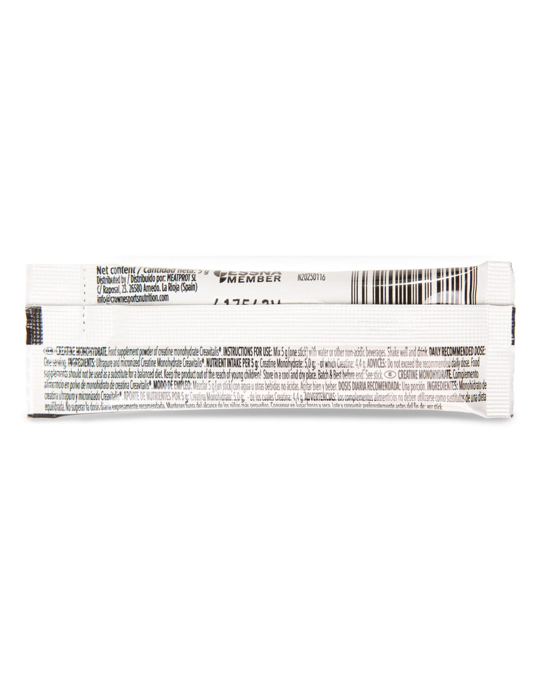 Creatina Monohidrato Creavitalis®: Sabor Neutro · Crown Sport Nutrition · 5 gramos