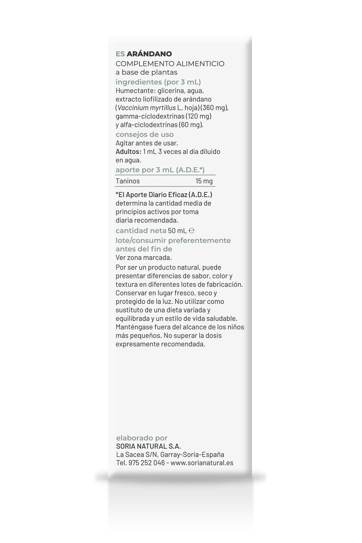 Extracto Natural de Arándano · Soria Natural · 50 ml