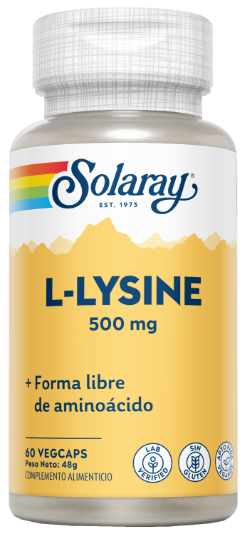 L-Lysine 500 mg · Solaray · 60 cápsulas