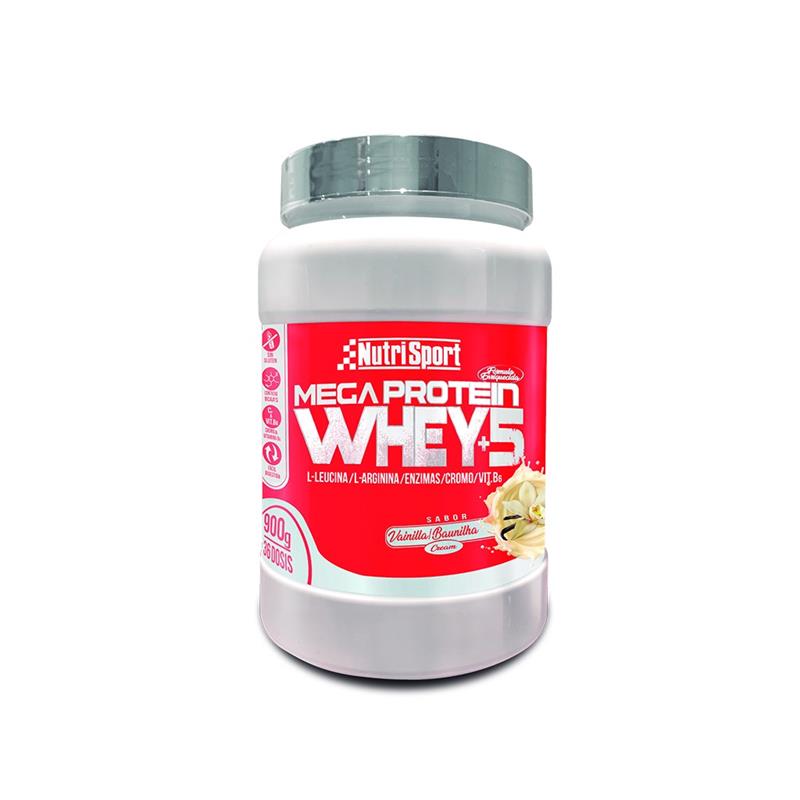 Mega Protein Whey +5 Vainilla · Nutrisport · 900 gramos