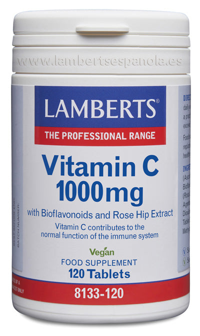 Vitamina C 1.000 mg con Bioflavonoides · Lamberts · 120 comprimidos