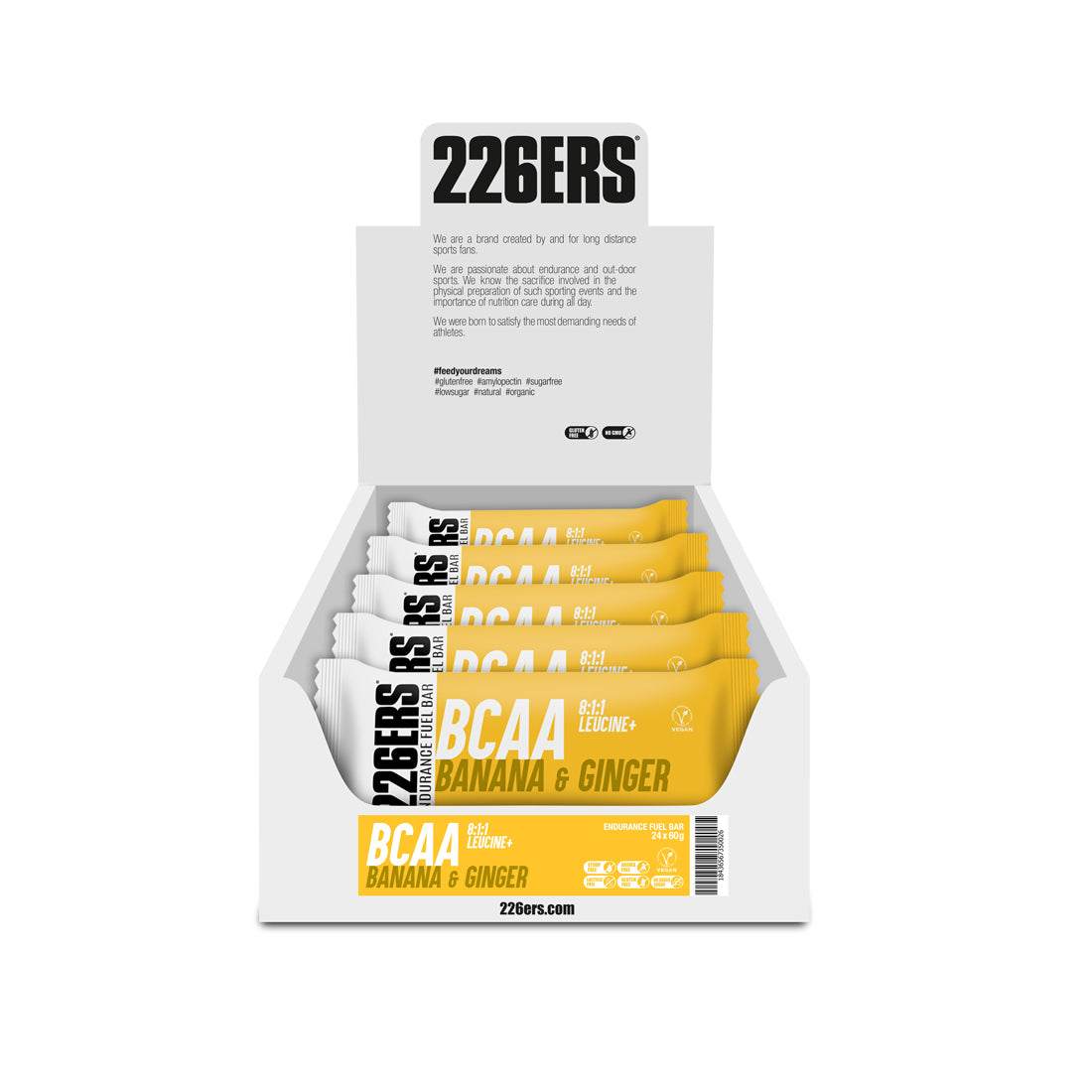 Pack Barrita Energética Endurance Fuel Bar BCAAs · 226ERS · 24×60 gramos