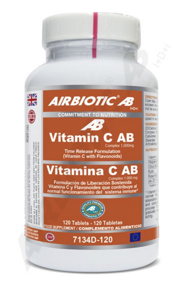 Vitamina C AB Complex 1.000 mg · Airbiotic · 120 comprimidos