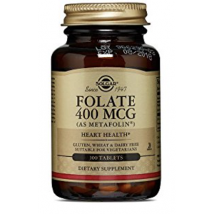 Folato (Metafolin®) 400 mcg · Solgar · 100 comprimidos