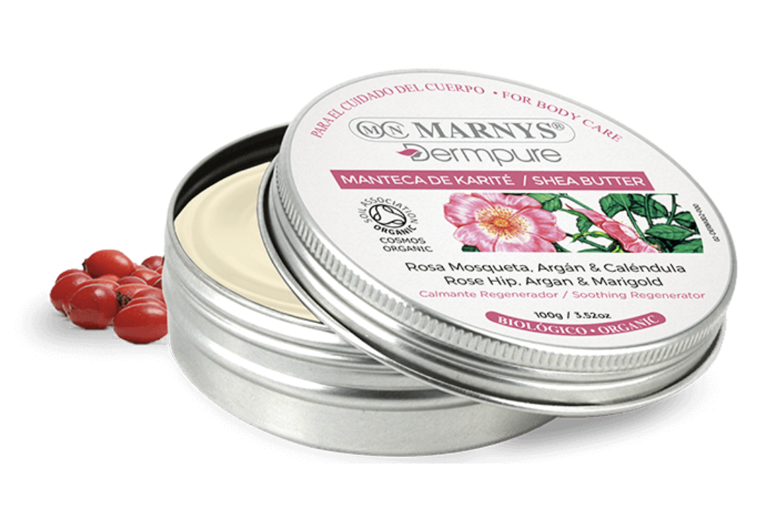 Manteca de Karite con Rosa Mosqueta, Argán y Caléndula BIO · Marnys · 100 gramos