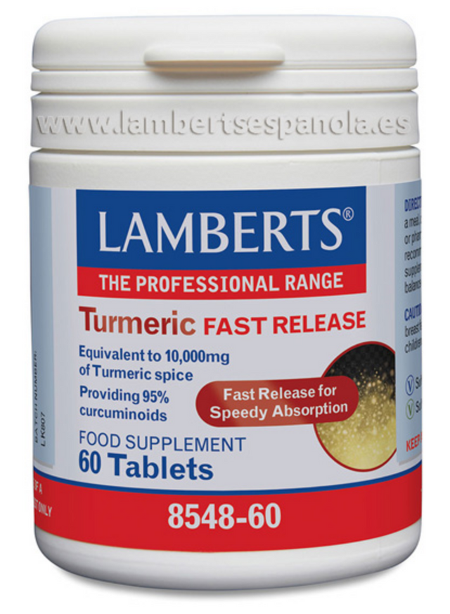 Cúrcuma - Liberación Rápida · Lamberts · 60 comprimidos