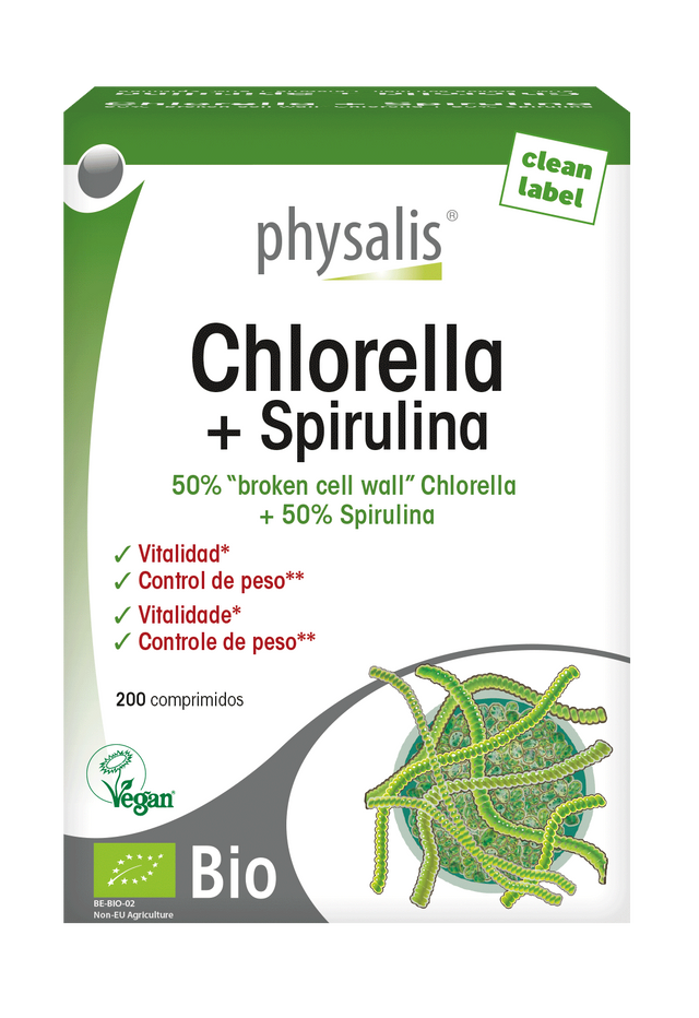 Chlorella + Spirulina · Physalis · 200 comprimidos