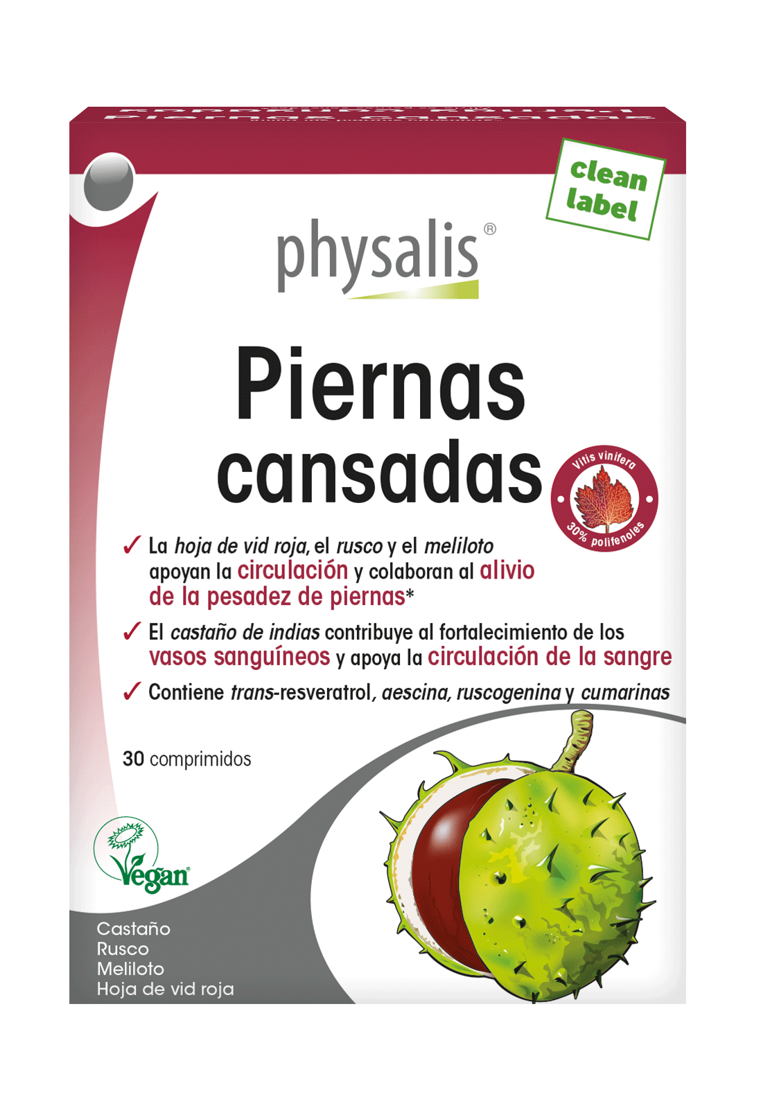 Piernas Cansadas · Physalis · 30 comprimidos