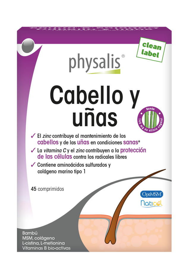 Cabello y Uñas · Physalis · 45 comprimidos