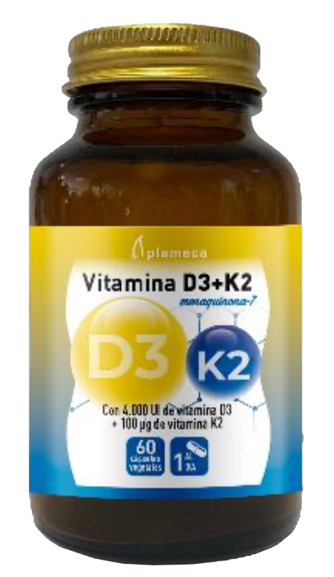 Vitamina D3+K2 · Plameca · 60 cápsulas