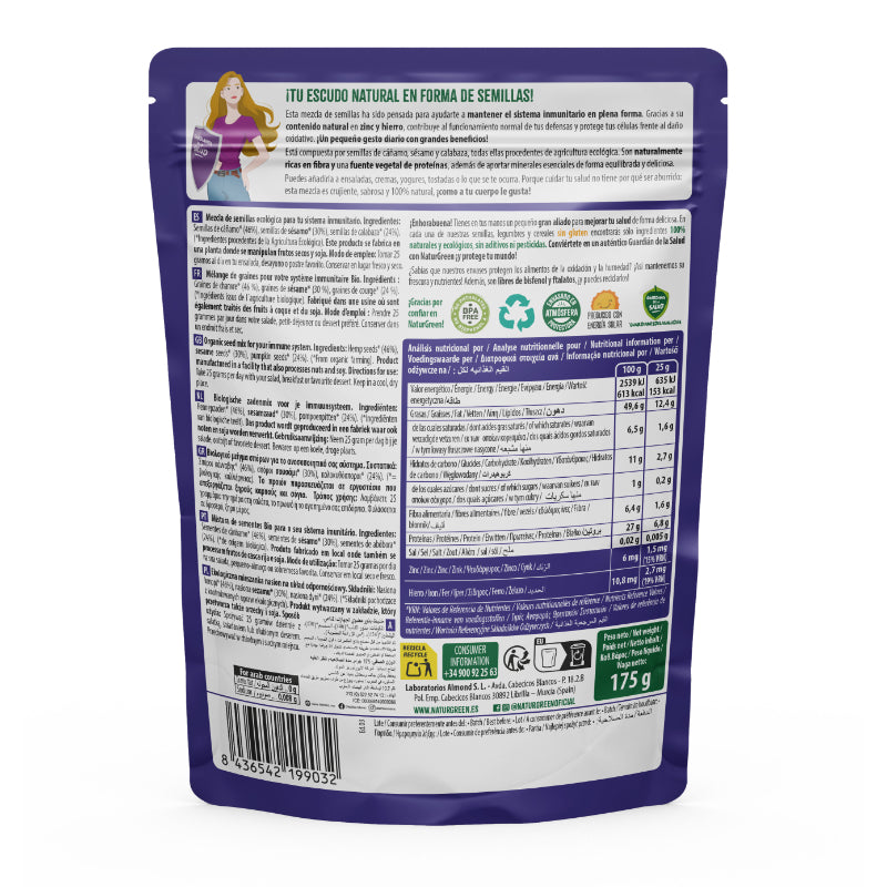 Mezcla de Semillas para Sistema Inmune Bio · Naturgreen · 175 gramos