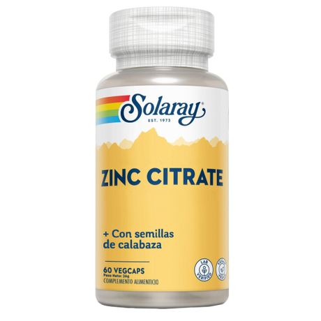 Zinc Citrato · Solaray · 60 cápsulas